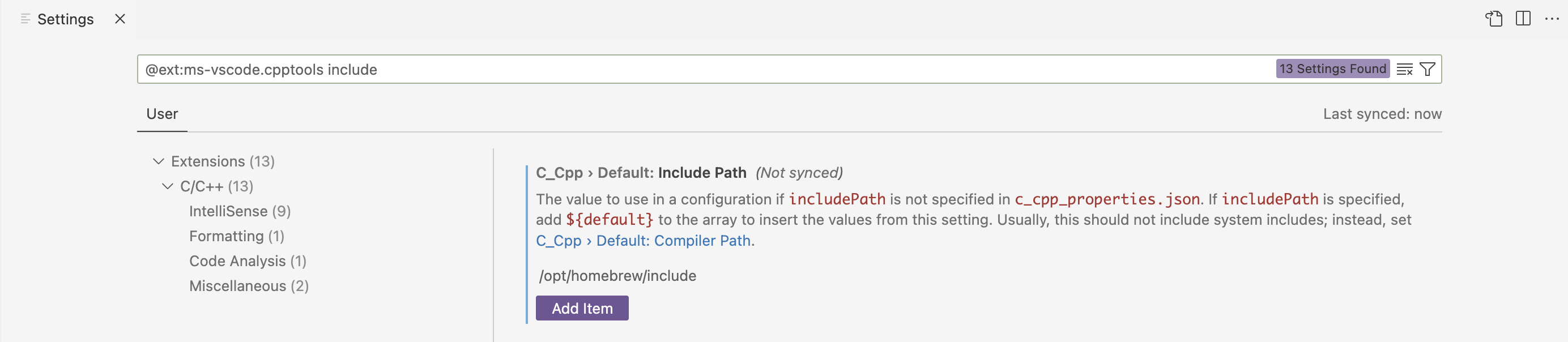 VS Code C++ include path configuration
